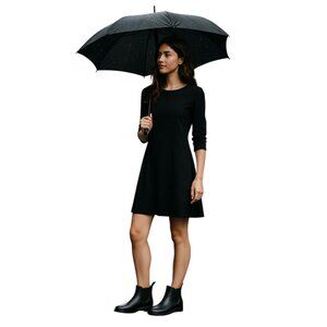 Henry Ferrera Chelsea Rain ANKLE Boots BOOTIES BLACK RUBBER WOMEN'S WOMAN'S 9 40